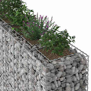 Gabionový vyvýšený záhon 4 pcs Stříbrná 330 x 50 x 150 cm - obrázek 3