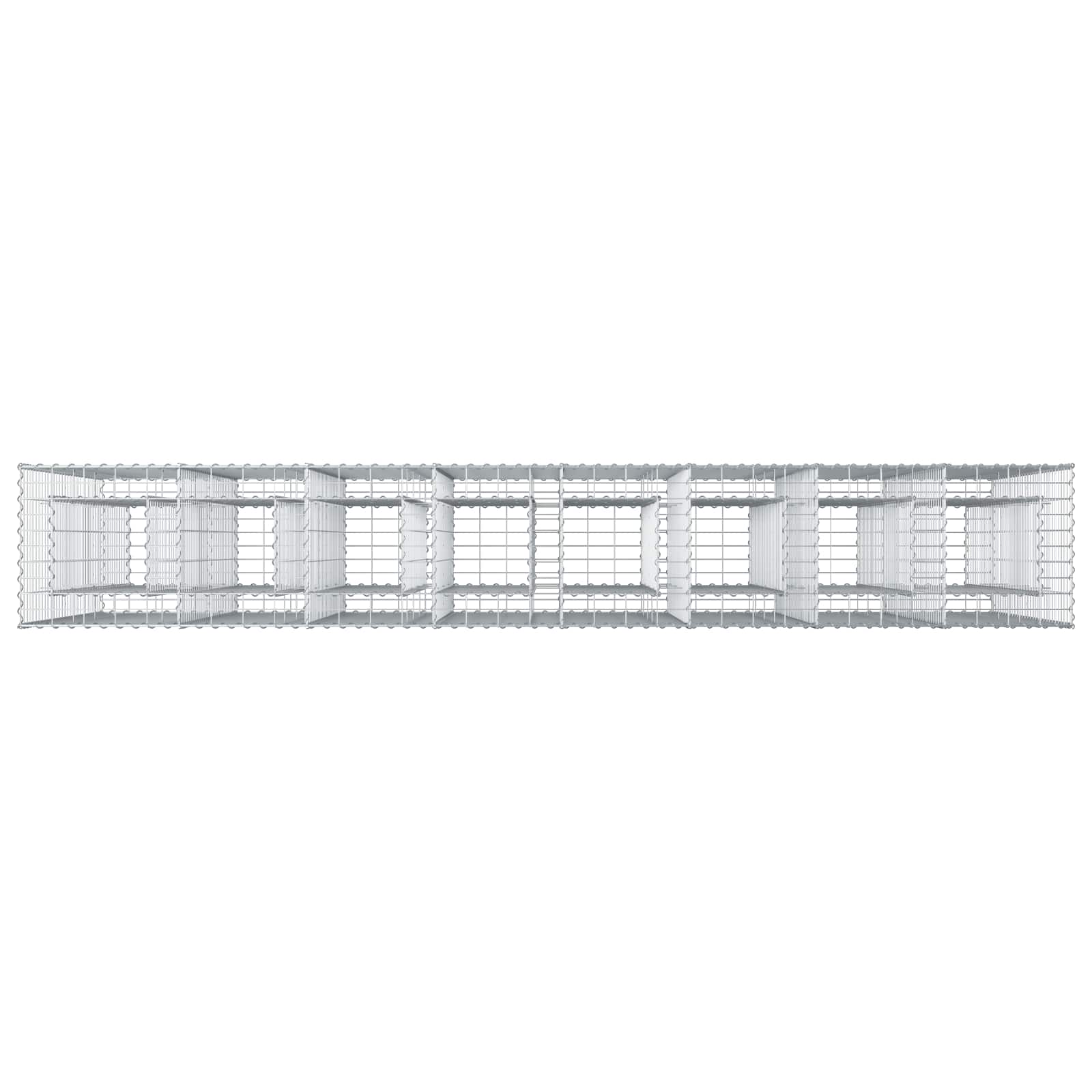 Gabion Verhoogd Bed 4 pcs Zilver 330 x 50 x 150 cm - Afbeelding 8