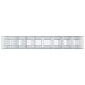 Gabionový vyvýšený záhon 4 pcs Stříbrná 330 x 50 x 150 cm - obrázek 6