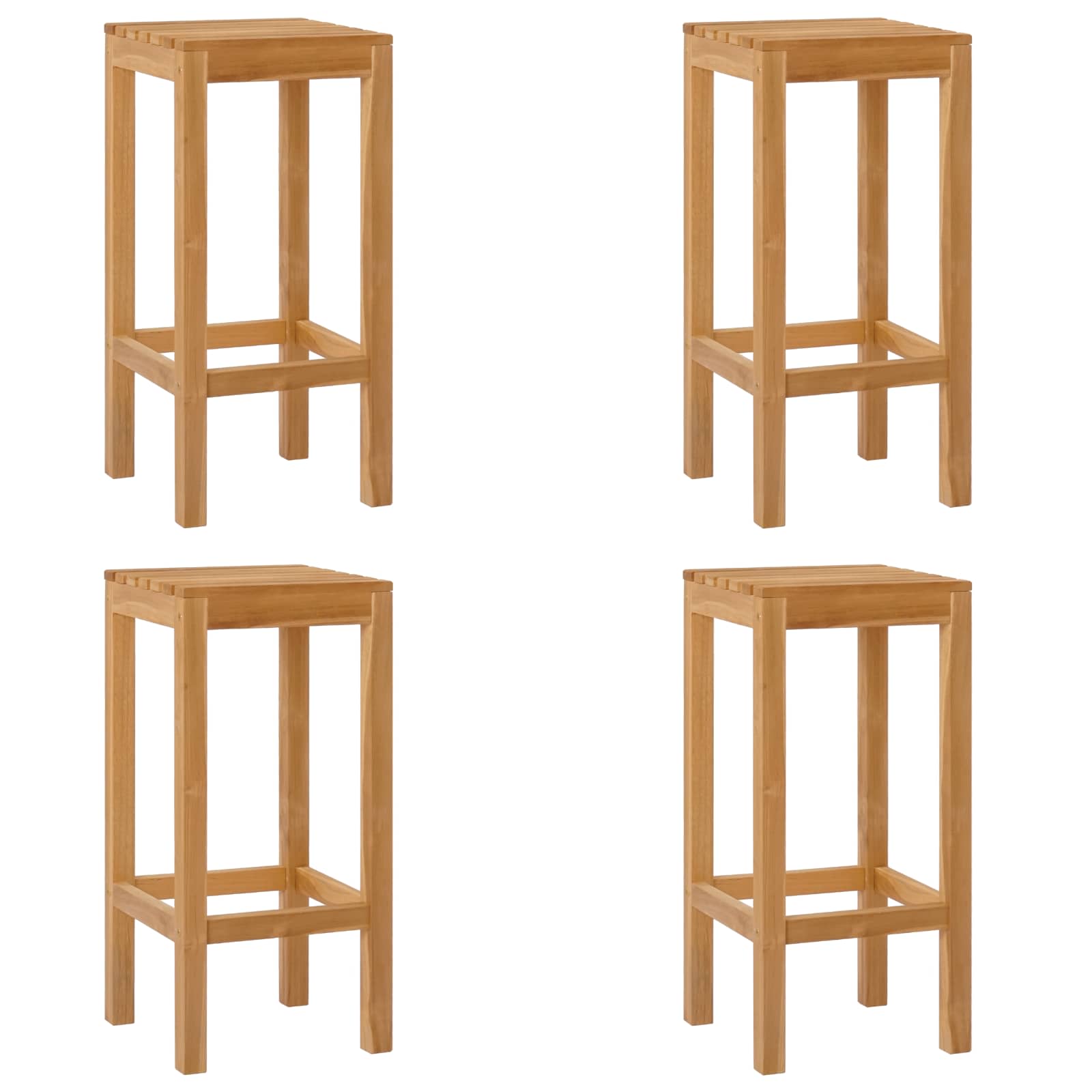 Barkruk 4 pcs Bruin Massief Teakhout image 2