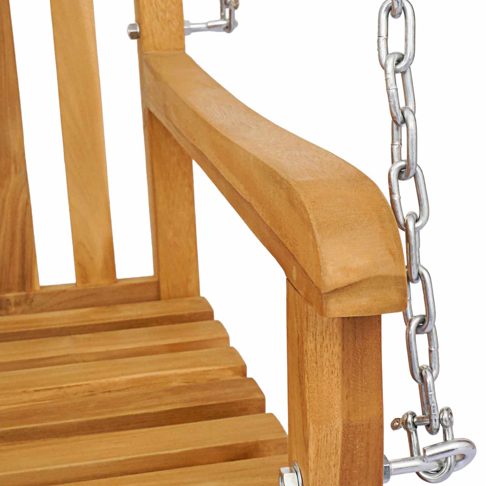 vidaXL Gugalna klop Naravna 114 x 61 x 61,5 cm Trden tikov les - slika 6