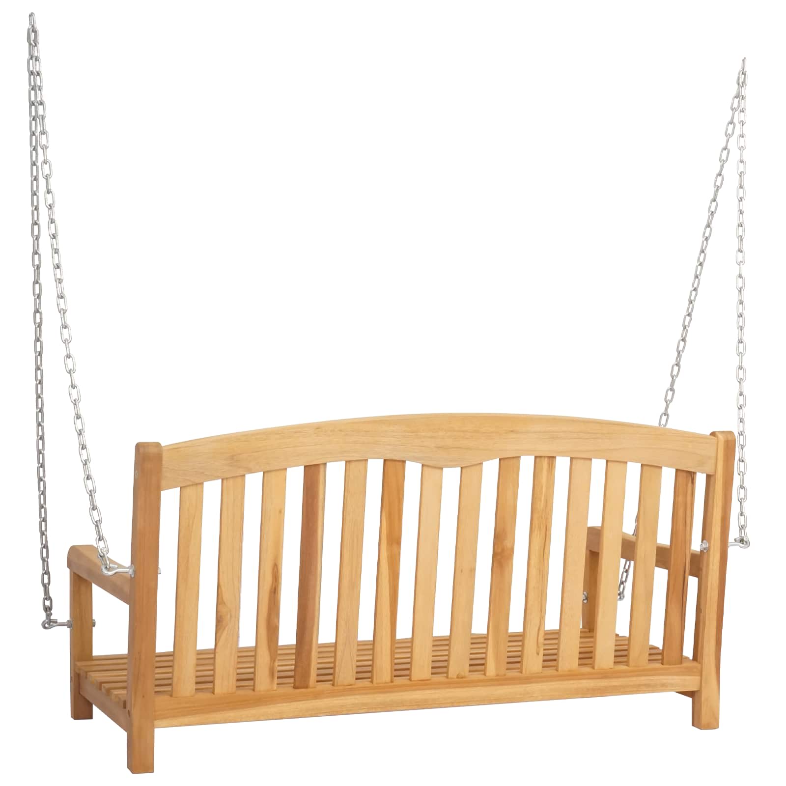 vidaXL Gugalna klop Naravna 114 x 61 x 61,5 cm Trden tikov les - slika 5