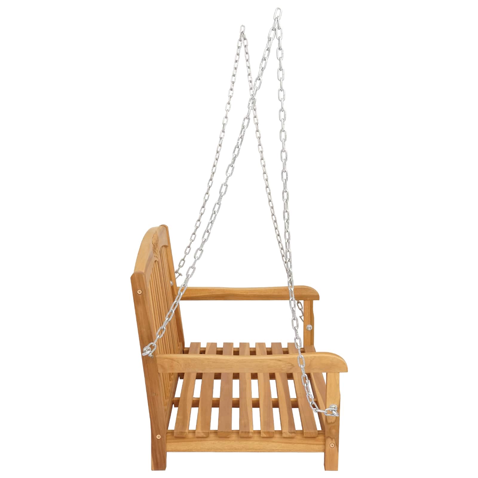 vidaXL Gugalna klop Naravna 114 x 61 x 61,5 cm Trden tikov les - slika 4