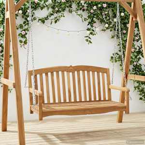 Gugalna klop Naravna 114 x 60 x 60,5 cm Trden tikov les