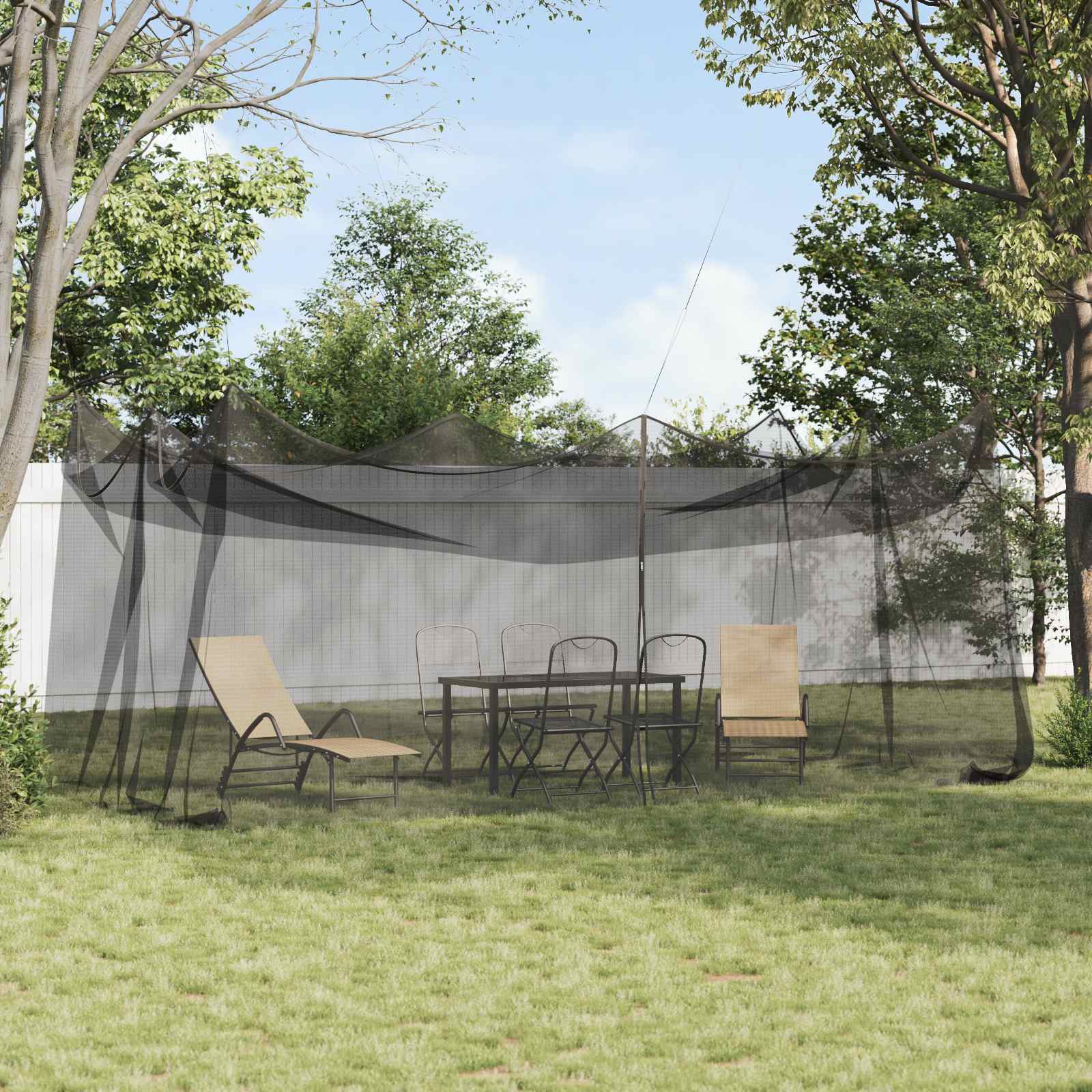 Vrtna komarjeva mreža 156 Črna 3 x 6 x 2,5 m Poliester