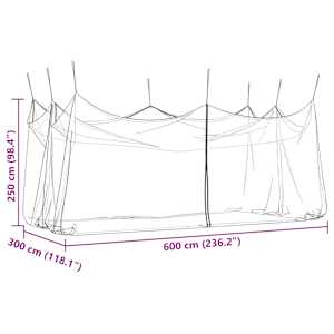 Zahradní moskytiéra 156 síťovina Bílá 3 x 6 x 2,5 m Polyester - obrázek 8