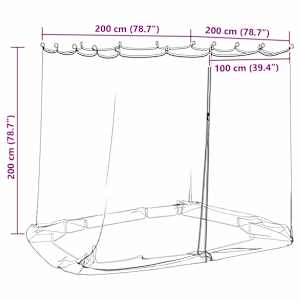 Moskytiéra pro altán 220 mesh Bílá 2 x 2 x 2 m Polyester - obrázek 9
