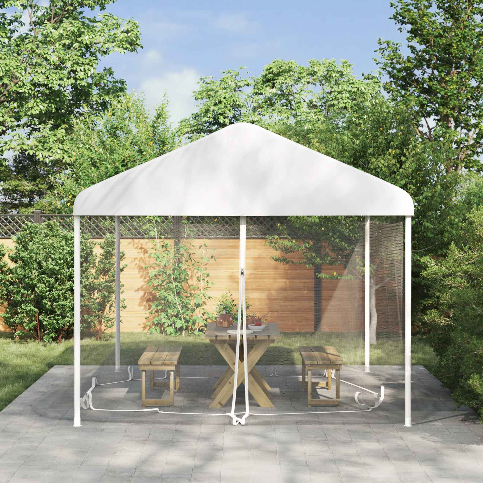 vidaXL Myggn&auml;t f&ouml;r Gazebo 220 Mesh 220 mesh Vit 3,6 x 3,6 x 2 cm