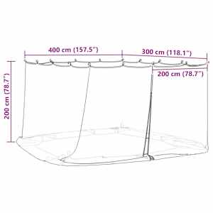 Moskytiéra pro altán 220 mesh Bílá 4 x 3 x 2 cm Polyester - obrázek 9