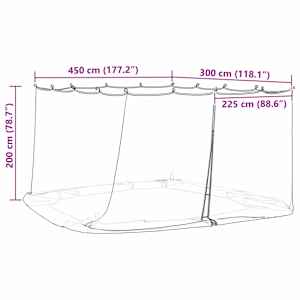 Moskytiéra pro altán 220 mesh Bílá 4,5 x 3 x 2 m Polyester - obrázek 9
