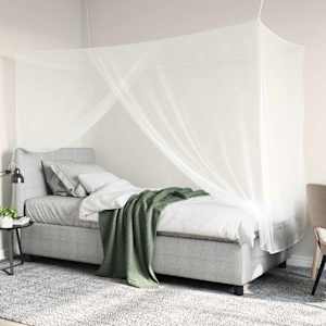 Mosquito Net pro postel 156 síť 3 pcs Bílá Polyester - obrázek 4