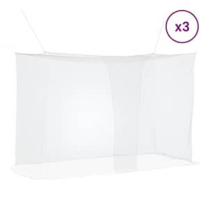 Mosquito Net pro postel 156 síť 3 pcs Bílá Polyester - obrázek 3