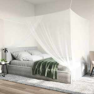 Moskytiéra na postel 3 ks 156 mesh Bílá 220 x 180 x 180 cm - obrázek 4