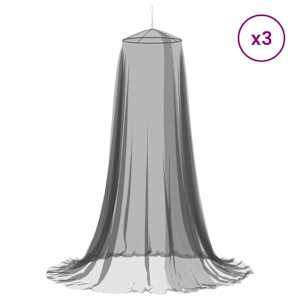Moskytiéra na postel 3 ks 156 mesh Černá Ø56 x 220 cm Polyester - obrázek 3