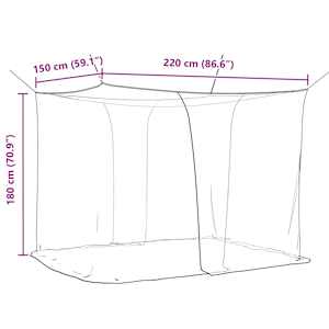 Mosquito Net pro postel 156 síť 3 pcs Černá Polyester - obrázek 8