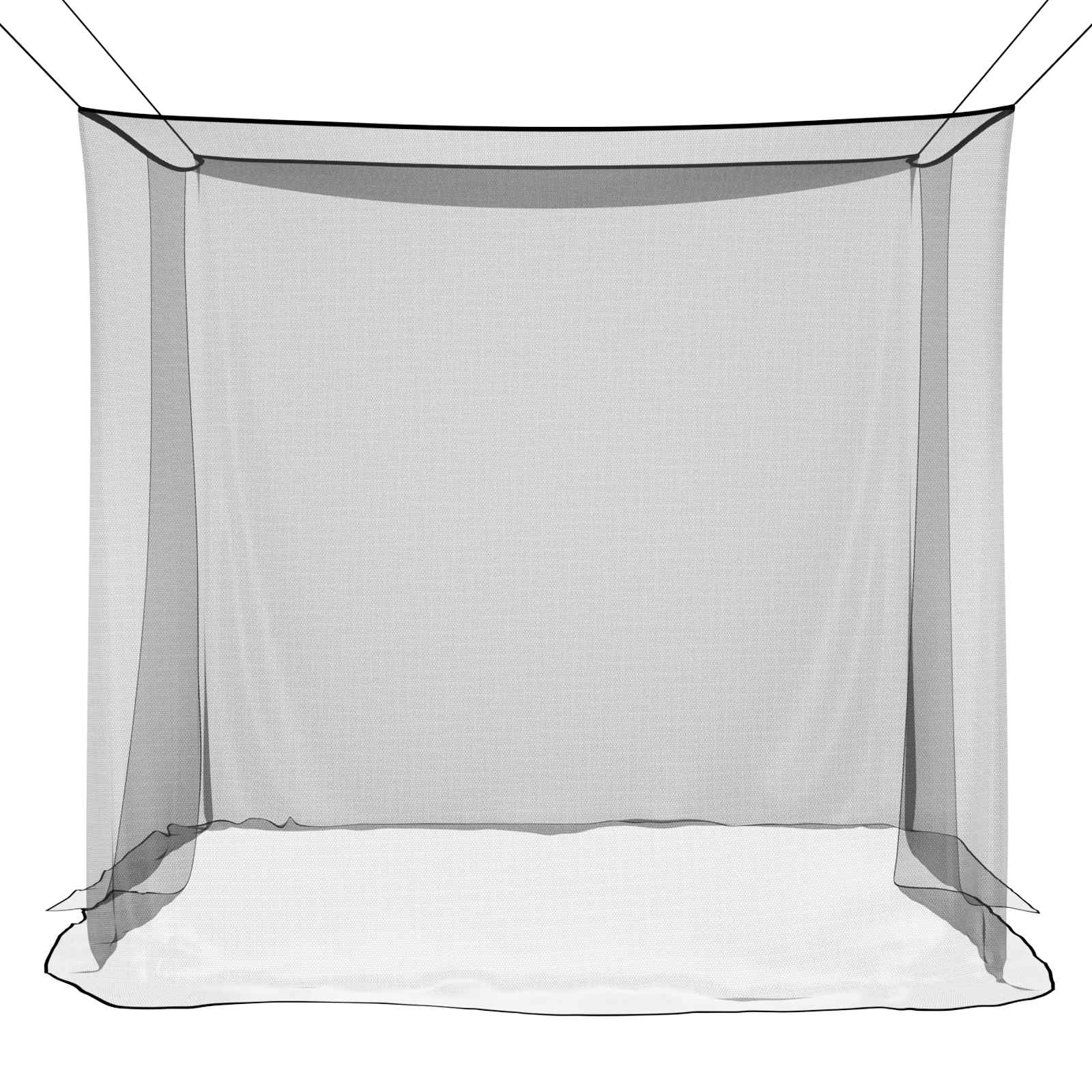 Mosquito Net pro postel 156 síť 3 pcs Černá Polyester - obrázek 7