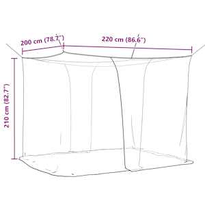 Mosquito Net pro postel 156 síť 3 pcs Černá Polyester - obrázek 8