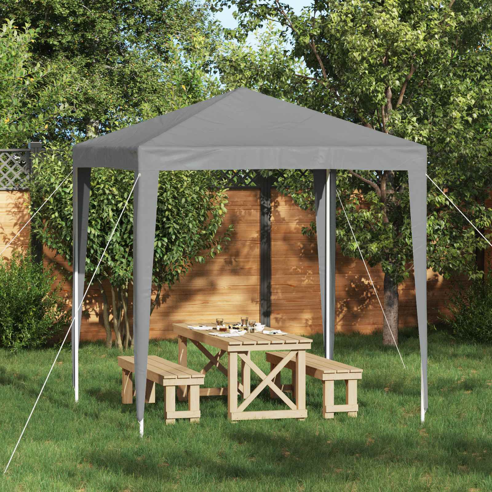 vidaXL Cort pentru Petreceri 200 x 200 x 240 cm Gri deschis PE și oțel