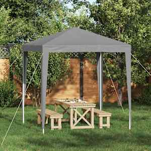 Zabavni šotor 200 x 200 x 240 cm Svetlo siva PE in jeklo