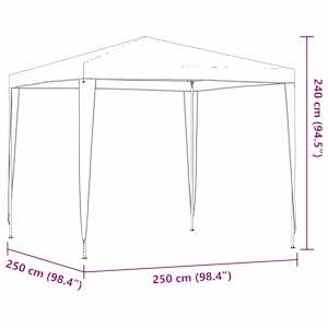 Party Stan 250 x 250 x 240 cm Červená PE a ocel - obrázek 9