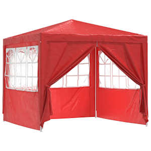 vidaXL Pidutelgid 250 x 250 x 240 cm Punane PE ja teras