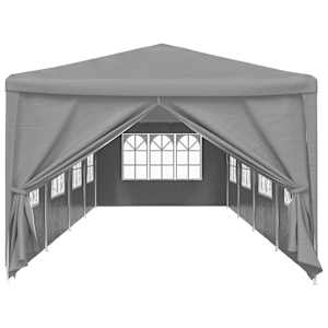 Party Stan 1200 x 300 x 255 cm Světle šedá PE a ocel - obrázek 2