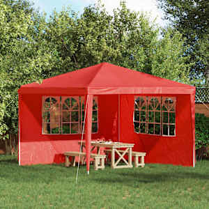 Boční stěna párty stanu 2 pcs 300 x 195 cm Červená PE a ocel