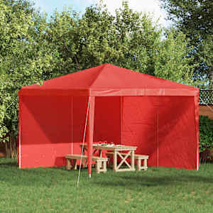 Boční stěna párty stanu 2 pcs Červená 300 x 195 cm PE a ocel - obrázek 1