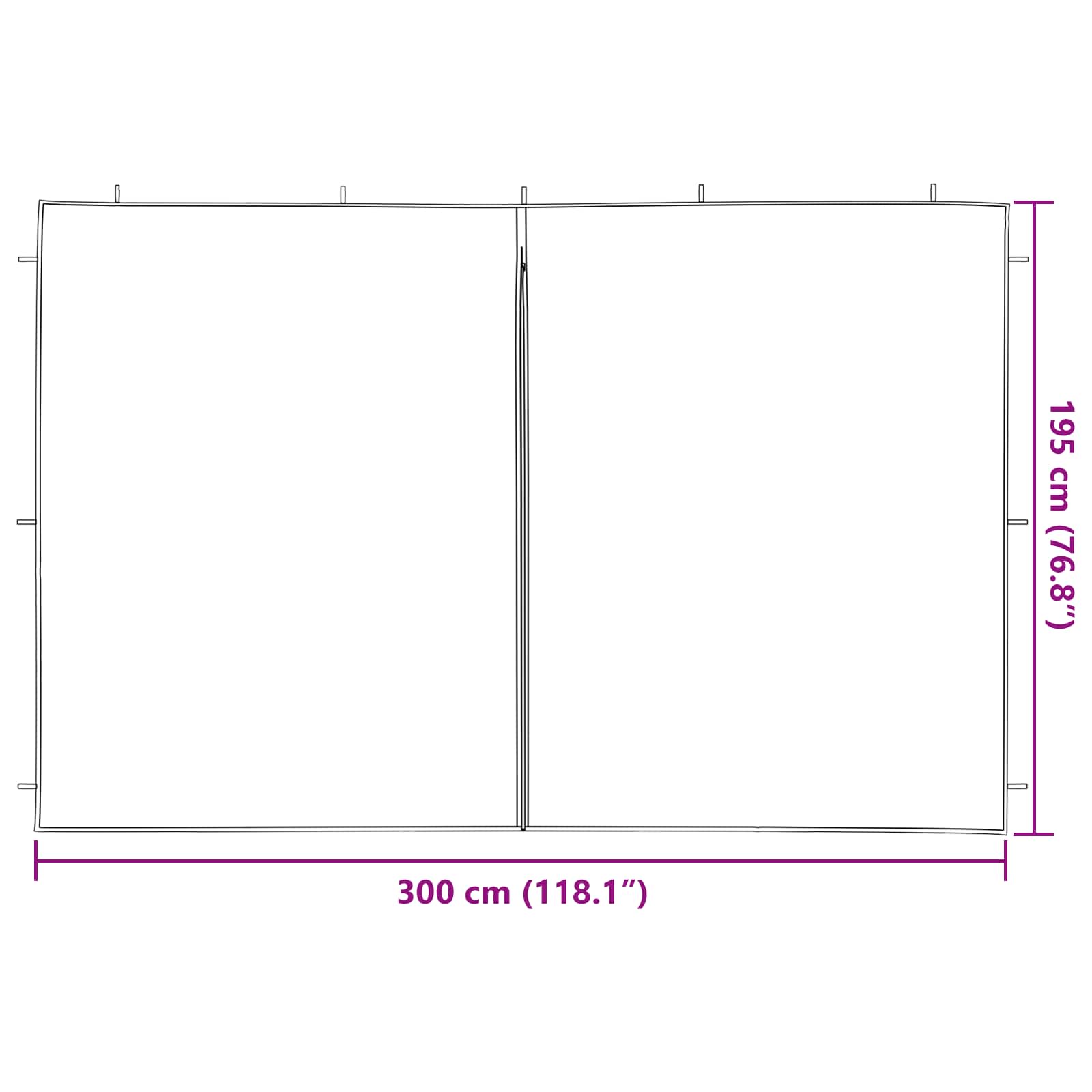 Party Tent Zijwand 2 pcs Rood 300 x 195 cm PE en staal image 6
