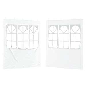 Boční stěna párty stanu 2 pcs 200 x 195 cm Bílá PE a ocel - obrázek 2