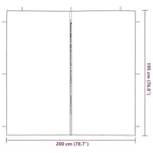 Boční stěna párty stanu 2 pcs Antracitová 200 x 195 cm - obrázek 6