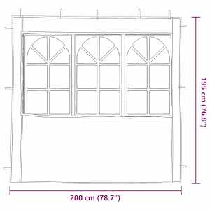 Boční stěna párty stanu 2 pcs 200 x 195 cm Zelená PE a ocel - obrázek 6
