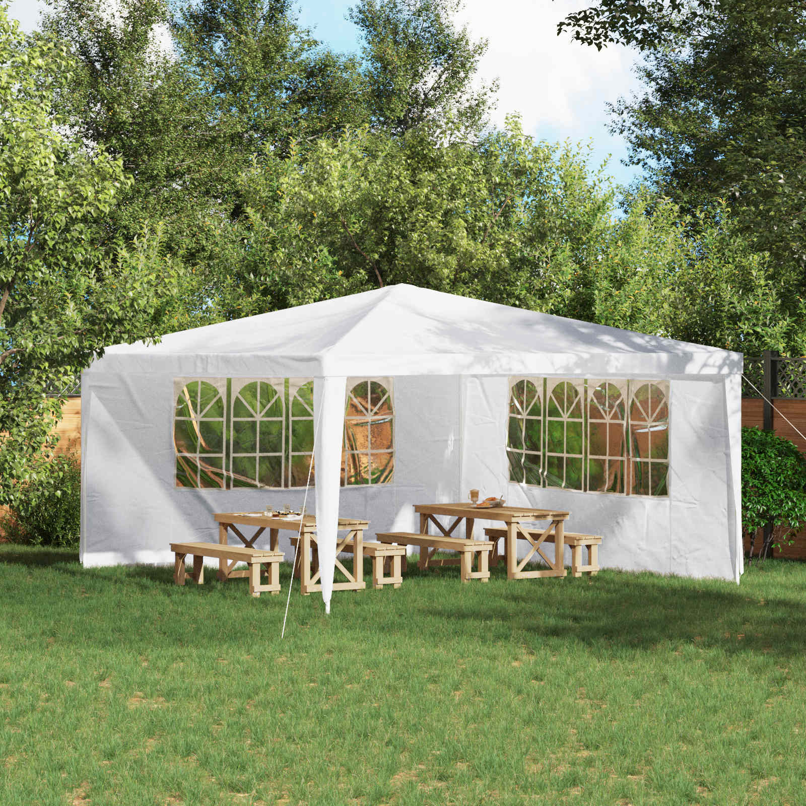vidaXL Perete lateral pentru cort de petrecere 2 pcs 400 x 195 cm Alb