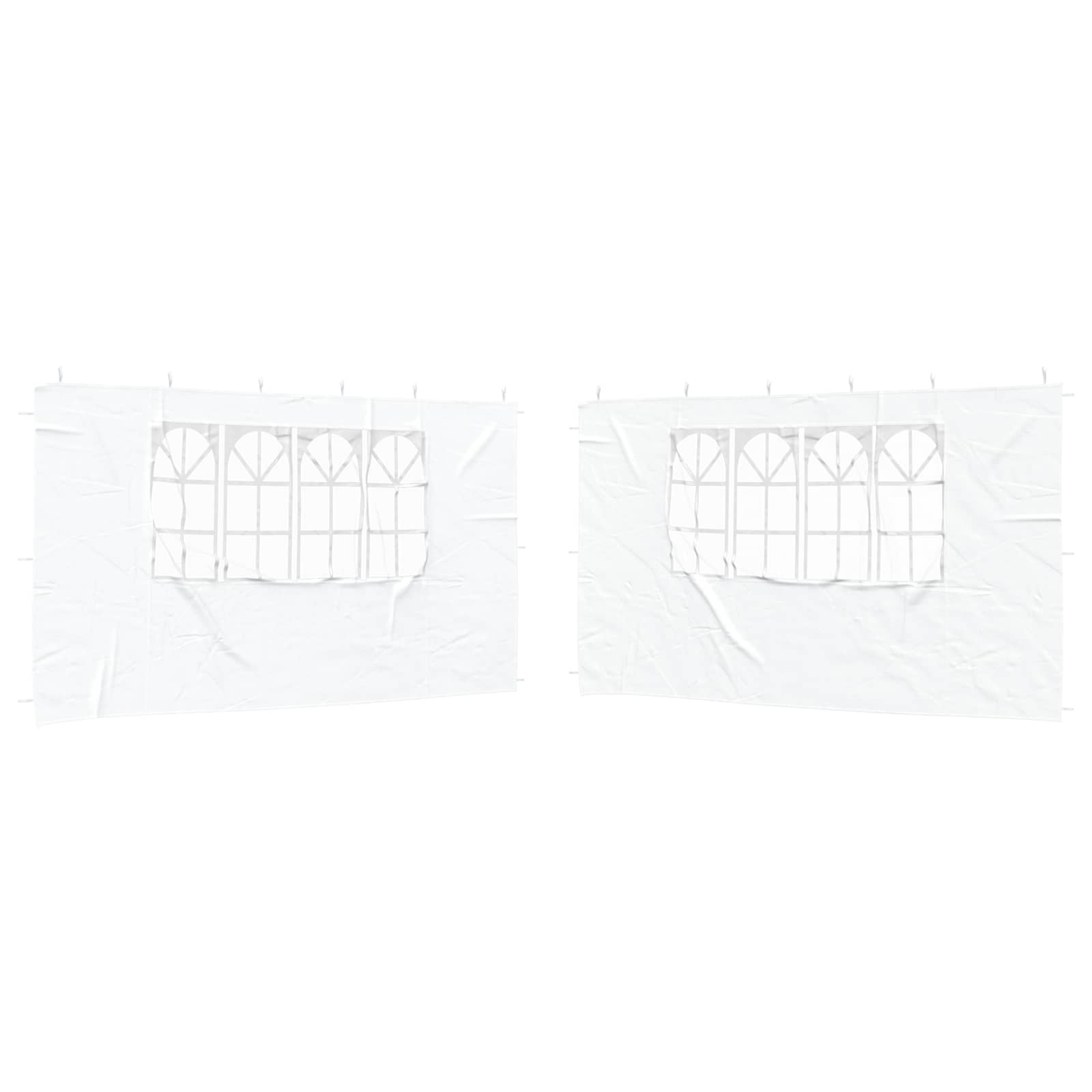 Party Tent Zijwand 2 pcs 400 x 195 cm Wit PE en staal image 2