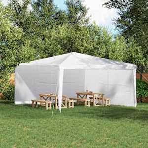 Stranska stena zabavnega šotora 2 pcs Bela 400 x 195 cm