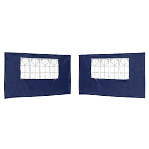Boční stěna párty stanu 2 pcs 400 x 195 cm Modrá PE a ocel - obrázek 2