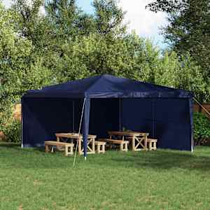 Stranska stena zabavnega šotora 2 pcs Modra 400 x 195 cm