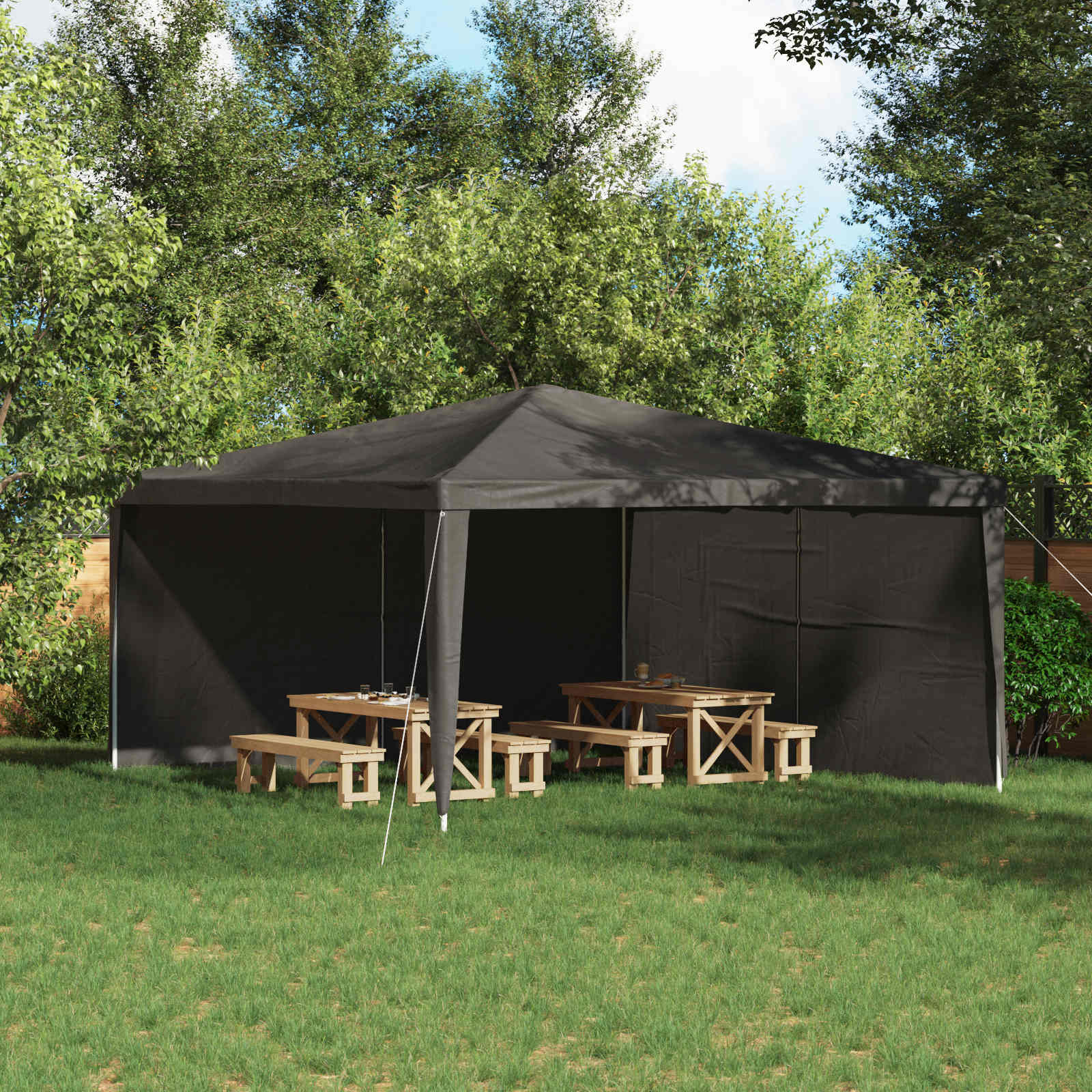 Party Tent Zijwand 2 pcs Antracietkleurig 400 x 195 cm image 1
