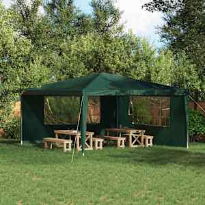 Stranska stena zabavnega šotora 2 pcs 400 x 195 cm Zelena