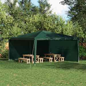 Stranska stena zabavnega šotora 2 pcs Zelena 400 x 195 cm