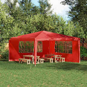 Stranska stena zabavnega šotora 2 pcs 400 x 195 cm Rdeča
