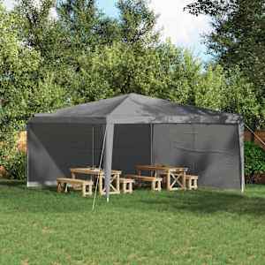 Boční stěna párty stanu 2 ks 400 x 195 cm Světle šedá PE a ocel - obrázek 1