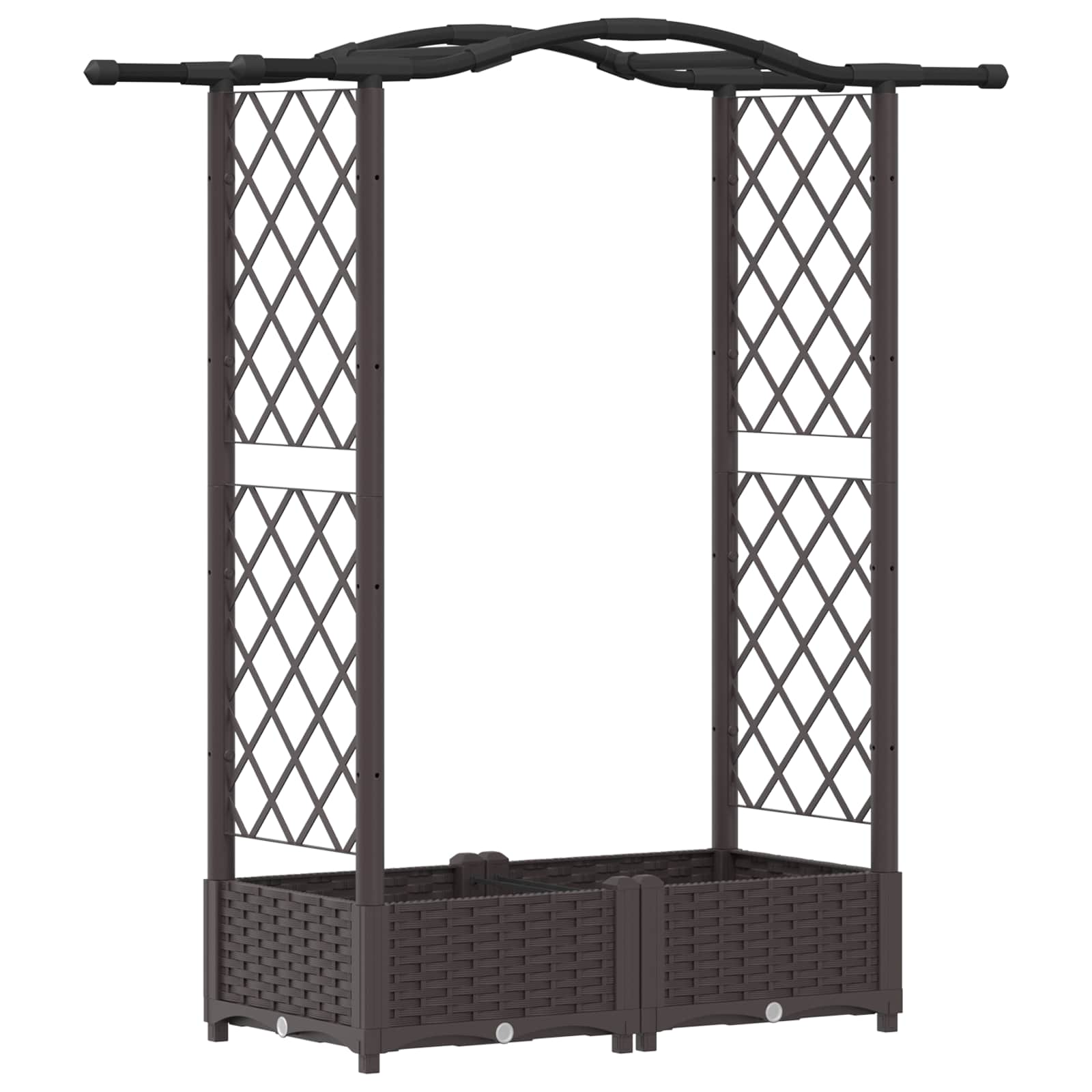 Verhoogd Bed met Trellis en Dak Bruin 124 x 40 x 125 cm PP image 2