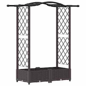 vidaXL T&otilde;stetud Padi Kase ja Katusega Pruun 124 x 40 x 123 cm PP