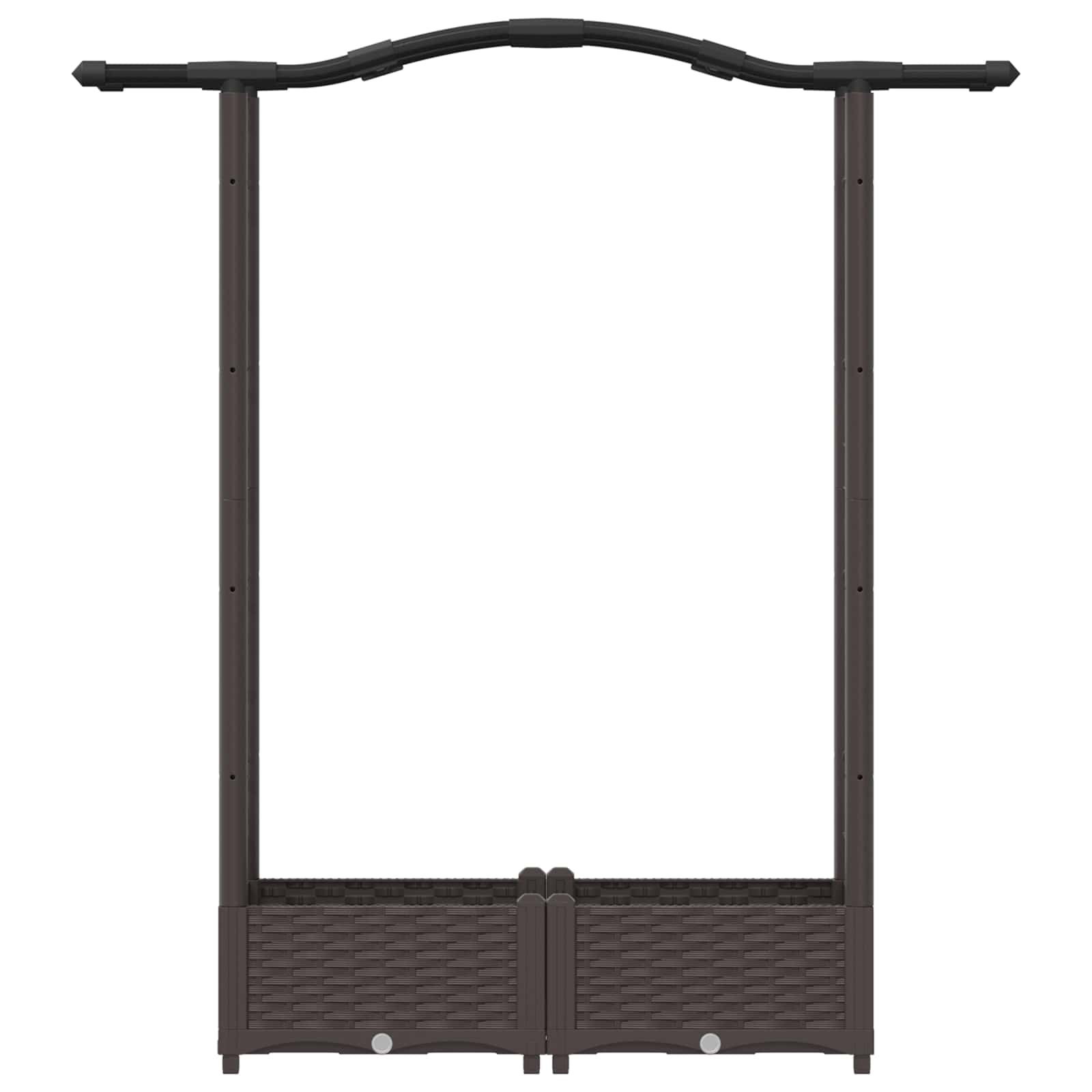 Verhoogd Bed met Trellis en Dak Bruin 124 x 40 x 125 cm PP image 4