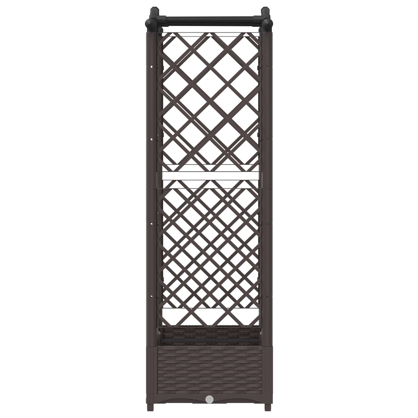 Verhoogd Bed met Trellis en Dak Bruin 124 x 40 x 125 cm PP image 5