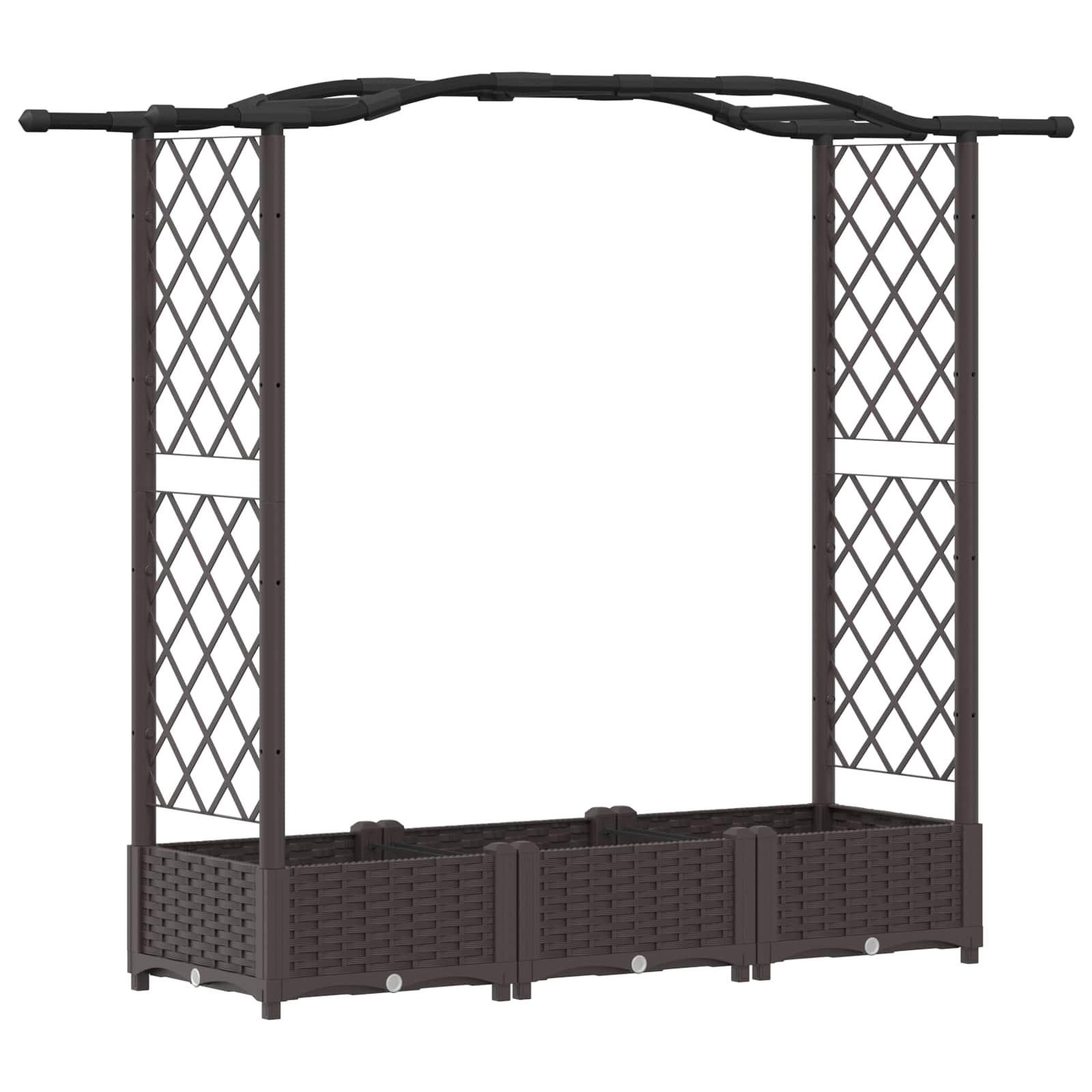 vidaXL Vyvýšený záhon s mriežkou a strechou Hnedá 169 x 40 x 123 cm PP