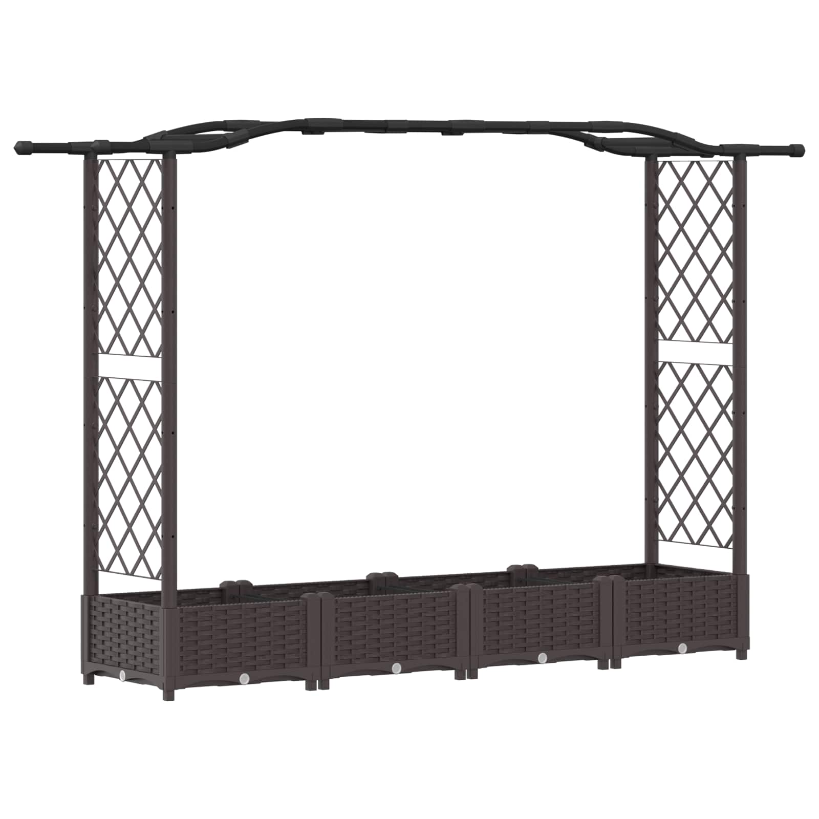 Verhoogd Bed met Trellis en Dak Bruin 207 x 40 x 126 cm PP image 2