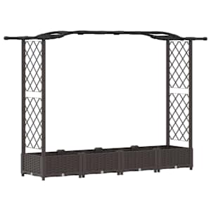 vidaXL T&otilde;stetud Padi Kase ja Katusega Pruun 207 x 40 x 123 cm PP