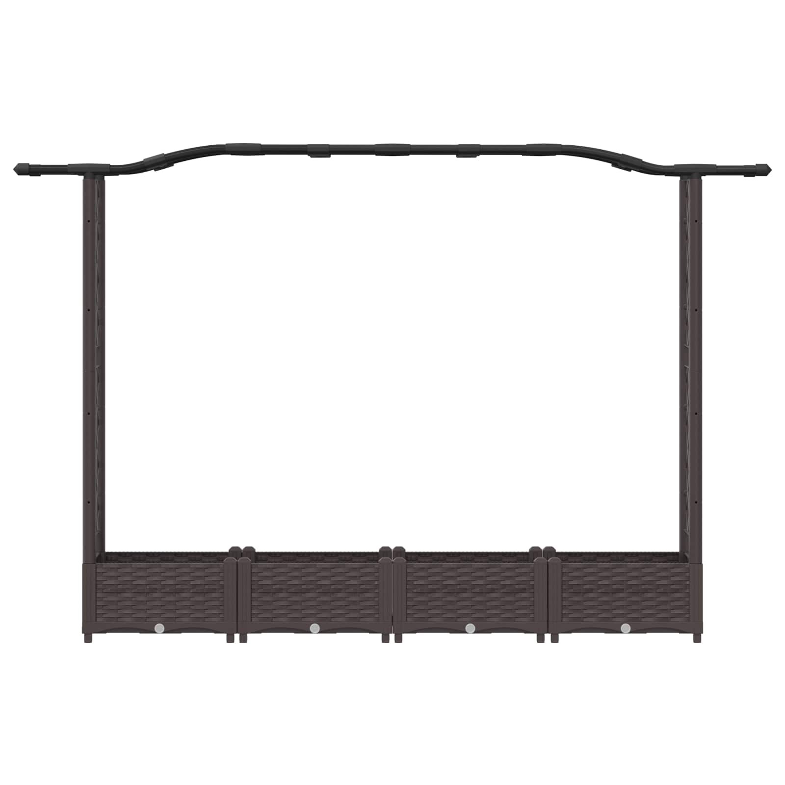 Verhoogd Bed met Trellis en Dak Bruin 207 x 40 x 126 cm PP image 4